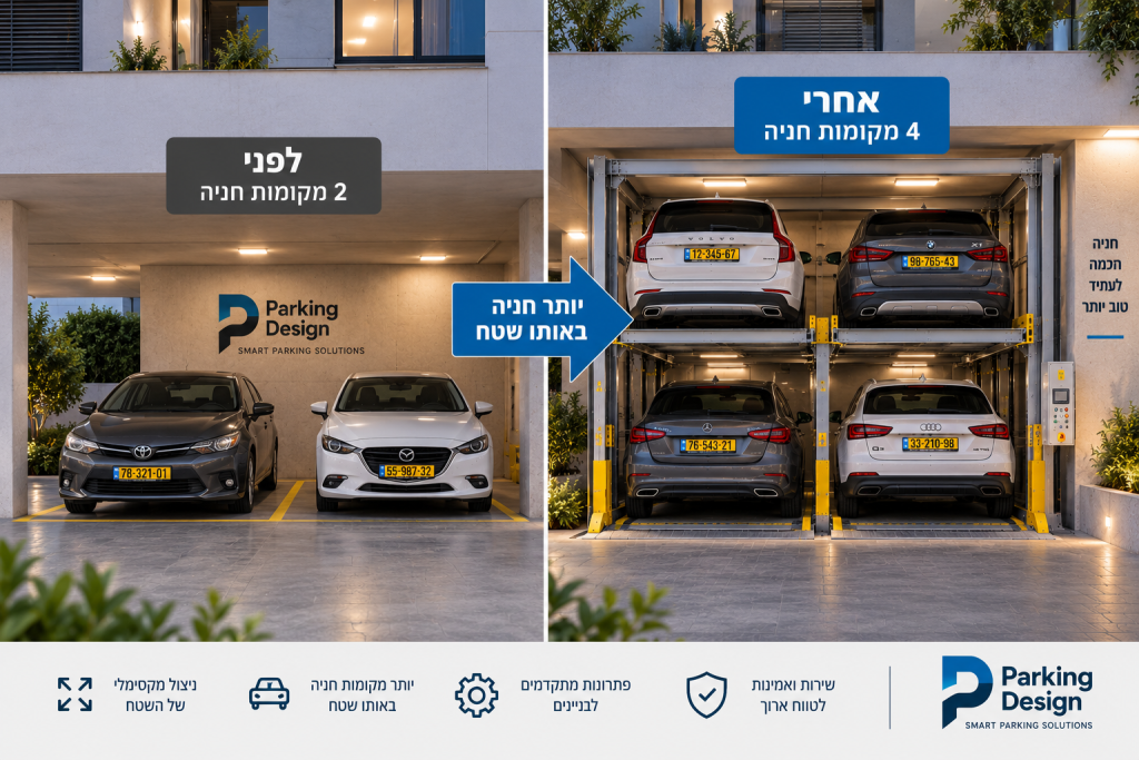 הגדלת מספר מקומות חניה באמצעות מכפילי חניה